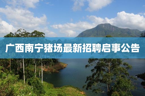 廣西南寧豬場(chǎng)最新招聘啟事公告