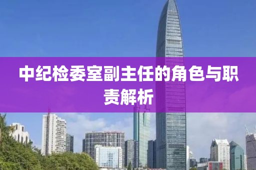 中紀(jì)檢委室副主任的角色與職責(zé)解析