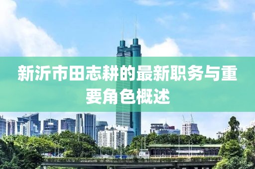 新沂市田志耕的最新職務與重要角色概述