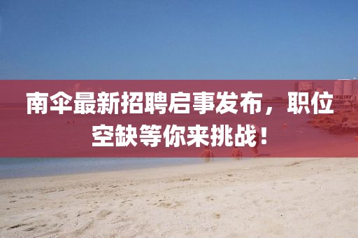 南傘最新招聘啟事發(fā)布，職位空缺等你來(lái)挑戰(zhàn)！
